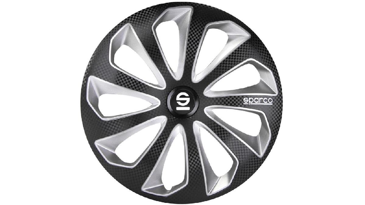 Enjoliveur+Sparco+Sicilia+16+pouces+noir%2Fargent%2Fcarbon%C3%A9+%28%C3%A0+l%27unit%C3%A9%29